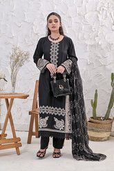 PREMIUM LAWN 3 PIECE UNSTITCHED EMBROIDERED MONOCHROME